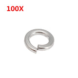 100Pcs,Stainless,Steel,Split,Washers,Spring,Washers