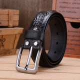 Business,125CM,Genuine,Leather,Embossed,Waist,Alloy,Automatic,Buckle