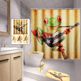 Playing,Guitar,Bathroom,Shower,Curtain,Carpet,Toilet,Cover