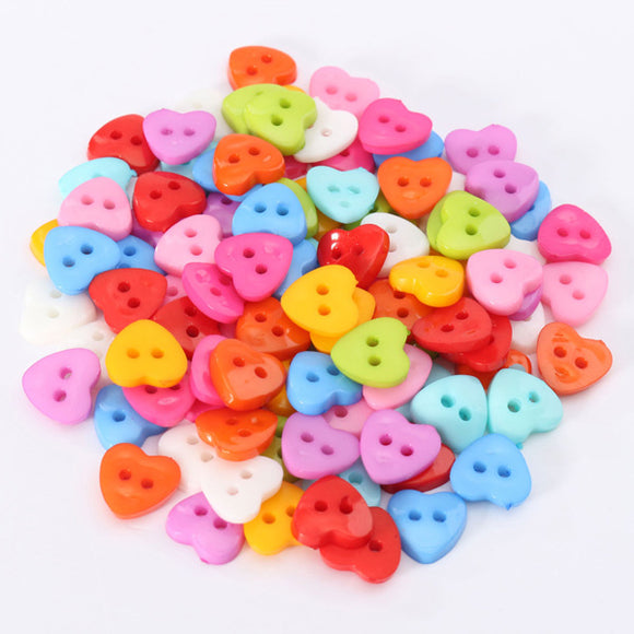 100pcs,Mixed,Heart,Buttons,Acrylic,Sewing,Craft,Holes,Buttons