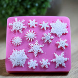 Christams,Silicone,Snowflakes,Fondant,Decoration,Mould