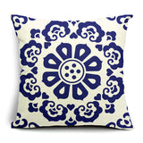 Chinoiserie,Pillow,White,Porcelain,Pillowcase