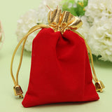 10PCS,Golden,Flannelette,Drawstring,Pouch,Jewelry,Pouch