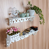 White,Wooded,Pierced,Shelves,Storage,Holder,Design,Shelf