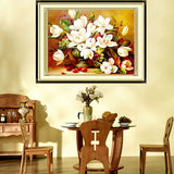 5244cm,Cross,Stitch,Gardenia,Flower,Needlework,Decor