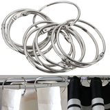 12Pcs,Stainless,Steel,Circle,Shower,Curtain,Curtain,Glide,Hanger