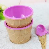 Plastic,Children,Cream,Waffle,Bowls,Spoons,Creative,Tools,Freezer,Accessories