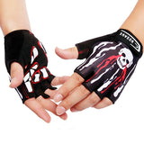 WOSAWE,Bicycle,Riding,Gloves,Shockproof,Silica,Short,Finger,Gloves,Skull,Pattern