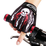 WOSAWE,Bicycle,Riding,Gloves,Shockproof,Silica,Short,Finger,Gloves,Skull,Pattern