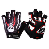 WOSAWE,Bicycle,Riding,Gloves,Shockproof,Silica,Short,Finger,Gloves,Skull,Pattern