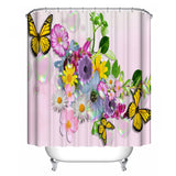 Butterfly,Flower,Pattern,Shower,Curtain,Toilet,Cover,Pedestal,Waterproof,Bathroom,Decoration