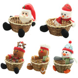 Loskii,Bamboo,Christmas,Fruit,Basket,Children,Candy,Sweet,Storage,Santa,Holder,Decorations,Container