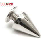 100Pcs,7x10mm,Metal,Silver,Studs,Rivet,Bullet,Spike,Screw,Leather,Craft