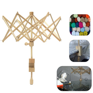 Knitting,Umbrella,Wooden,Swift,Winder,Holder,Hanks,Skeins,Wool"