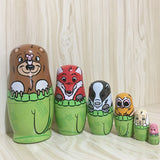 Wooden,Animals,Painted,Russian,Nesting,Dolls,Matryoshka,Dolls,Decorations