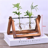 Creative,Hydroponics,Planter,Flower,Wooden,Stand,Glass,Terrarium,Container,Tabletop,Office,Wedding,Decor