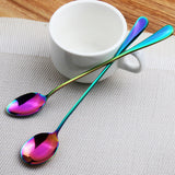 Stainless,Steel,Colorful,Rainbow,Handle,Spoon,Coffee,Cream,Spoon,Tableware,Craft