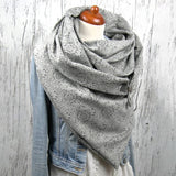 Women,Velvet,Thickness,Solid,Floral,Printing,Pattern,Fashion,Casual,Winter,Outdoor,Scarf,Shawl