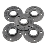 Malleable,Floor,Flange,Plates,Holes,Black,Pipes,Fittings,Industrial,Furniture,Mount,Decor"