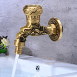 Mounted,Brass,Antique,Basin,Faucet,Mixer,Dragon,Carved