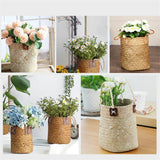 Decorative,Woven,Flower,Basket,Dried,Flowers,Flower,Arrangement,Basket,Retro,Woven,Straw,Storage,Flower,Basket