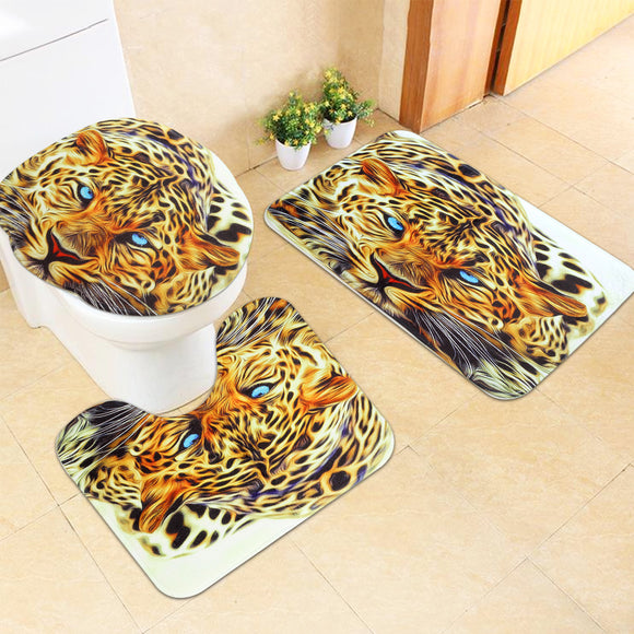 Leopard,Panttern,Bathroom,Carpet,Toilet,Covers