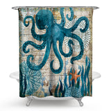 Octopus,Waterproof,Bathroom,Shower,Curtains,Curtain,Hooks