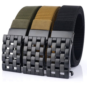 TUSHI,125cm,Fashion,Nylon,Automatic,Buckle,Waist,Belts,Quick,Unlock,Tactical,Metal,Texture,Buckle