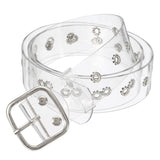 Transparent,Women's,Heart,Round,Shape,Buckle,Clear,Waist