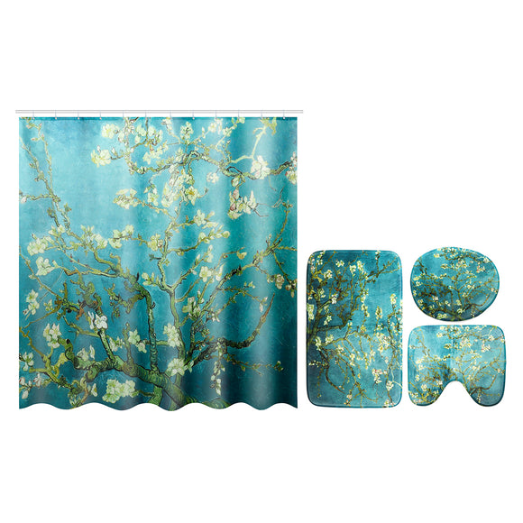 Flower,Waterproof,Shower,Curtain,Waterproof,Polyester,Fabric,Bathroom,Curtains,Hooks