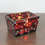 Handicraft,Square,Mosaic,Glass,Candle,Stick,Candle,Holder,Candelabra,Flower,Wedding,Decor