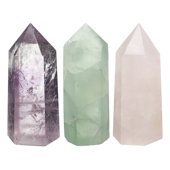 Natural,Quartz,Green,Fluorite,Obelisk,Amethyst,Crystals,Point,Healing