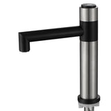 Stainless,Steel,Bathroom,Basin,Faucet,Black,Brushed,Vertical,Button,Switch