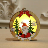 Luminous,Christmas,Wooden,Ornament,Light,Santa,Claus,Decor,Decorations