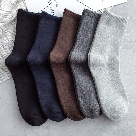 Solid,Color,Business,Thick,Men's,Cotton,Socks