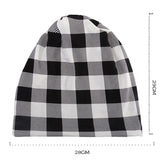 Women,Cotton,Plaid,Slouchy,Beanie,Scarf,Outdoor,Print,Double,Layers,Turban