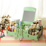 Creative,Wooden,Cosmetic,Storage,Desktop,Storage,Container,Mirror,Desktop,Organizer