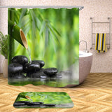 Bamboo,Stone,Toilet,Cover,Shower,Curtain,Rings