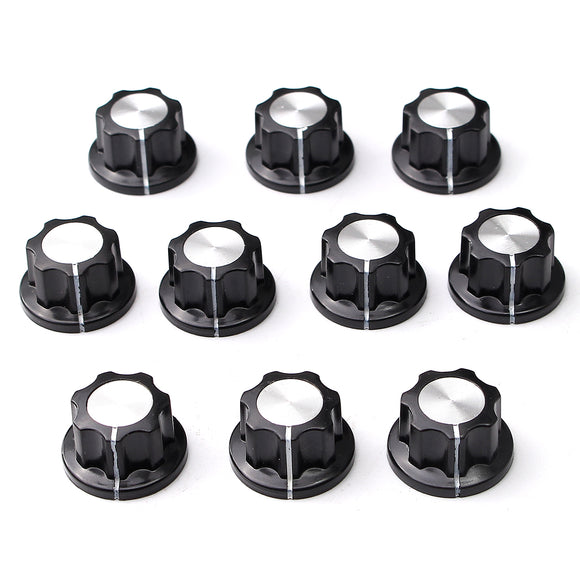 10Pcs,Nonslip,Potentiometer,Rotary,Control,Knobs,Black,Silver,Shift