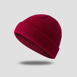 Unisex,Solid,Color,Knitted,Skull,Beanie,Brimless