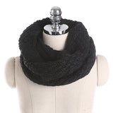 Women,Solid,Knitted,Collar,Scarves,Scarves,Warmer,Circle,Scarf,Windproof