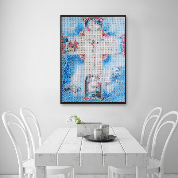 Diamond,Painting,Jesus,Christ,Religious,Cross,Stitch,Craft,Decor