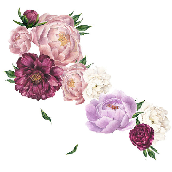 Peony,Flowers,Sticker,Vintage,Mural,Flora,Decorations