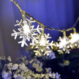 Christmas,Snowflake,Flashlight,String,Festival,Wedding,Decoration,Waterproof,Battery,Powered