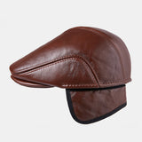 First,Layer,Cowhide,Leather,Men's,Fashion,Beret,Beret