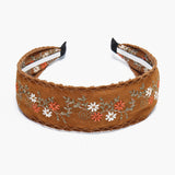 Ethnic,Embroidery,Headband,Rural,Suede,Floral,Fabric,Headband,Accessories