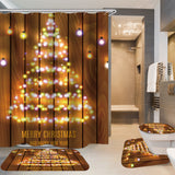 Wooden,Strip,Christmas,Bathroom,Shower,Curtain,Toilet,Cover