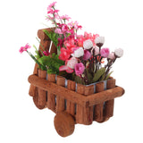 Small,Flower,Wooden,Wheelbarrow,Planter,Succulent,Container,Ornament