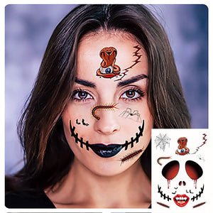 Halloween,Tattoo,Stickers,Scary,Halloween,Temporary,Tattoos,Terror,Sticker,Halloween,Festival,Descoration