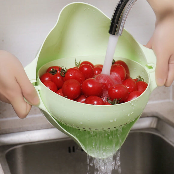 Kitchen,Double,Drain,Basket,Rotation,Fruit,Vegetable,Noodles,Washing,Strainer,Drainer,Organizer